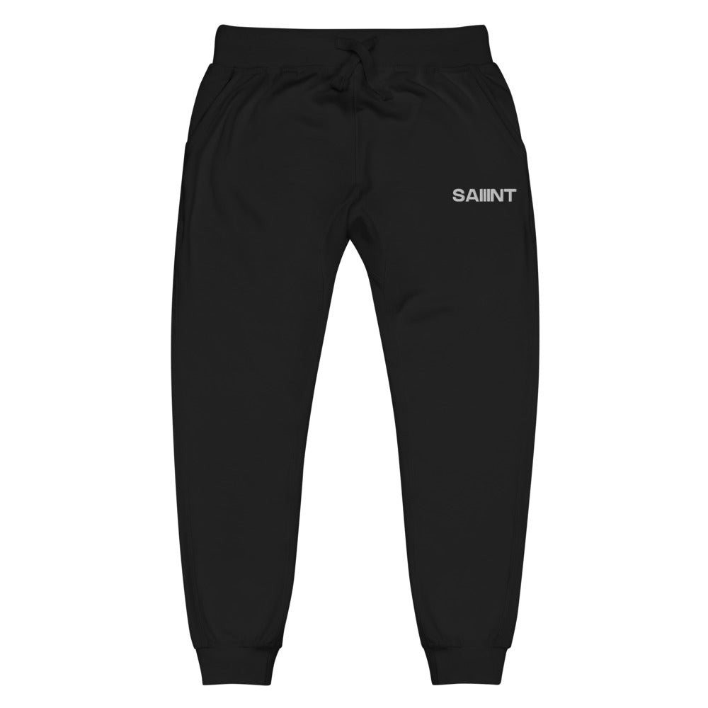 Black "Saint 3" Embroidered Sweatpants