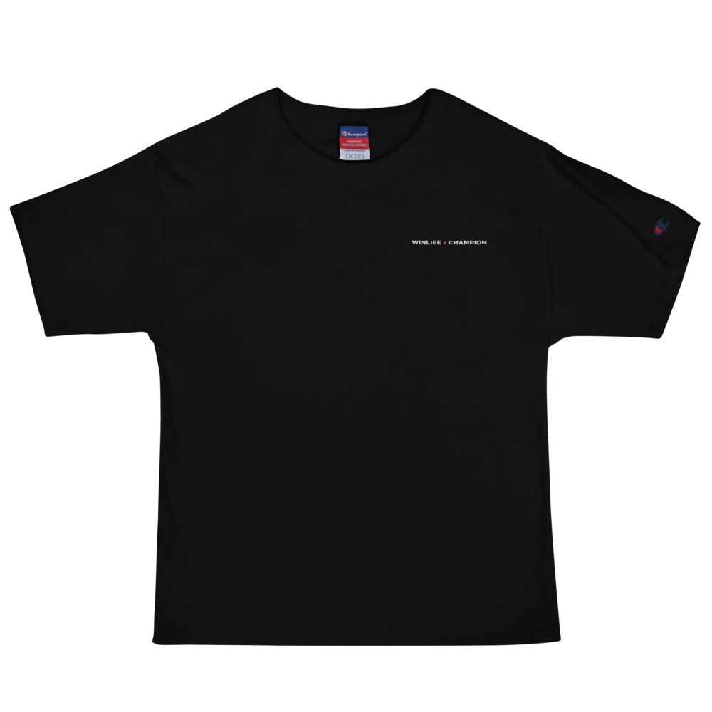 Black Winlife × Champion Embroidered T-Shirt