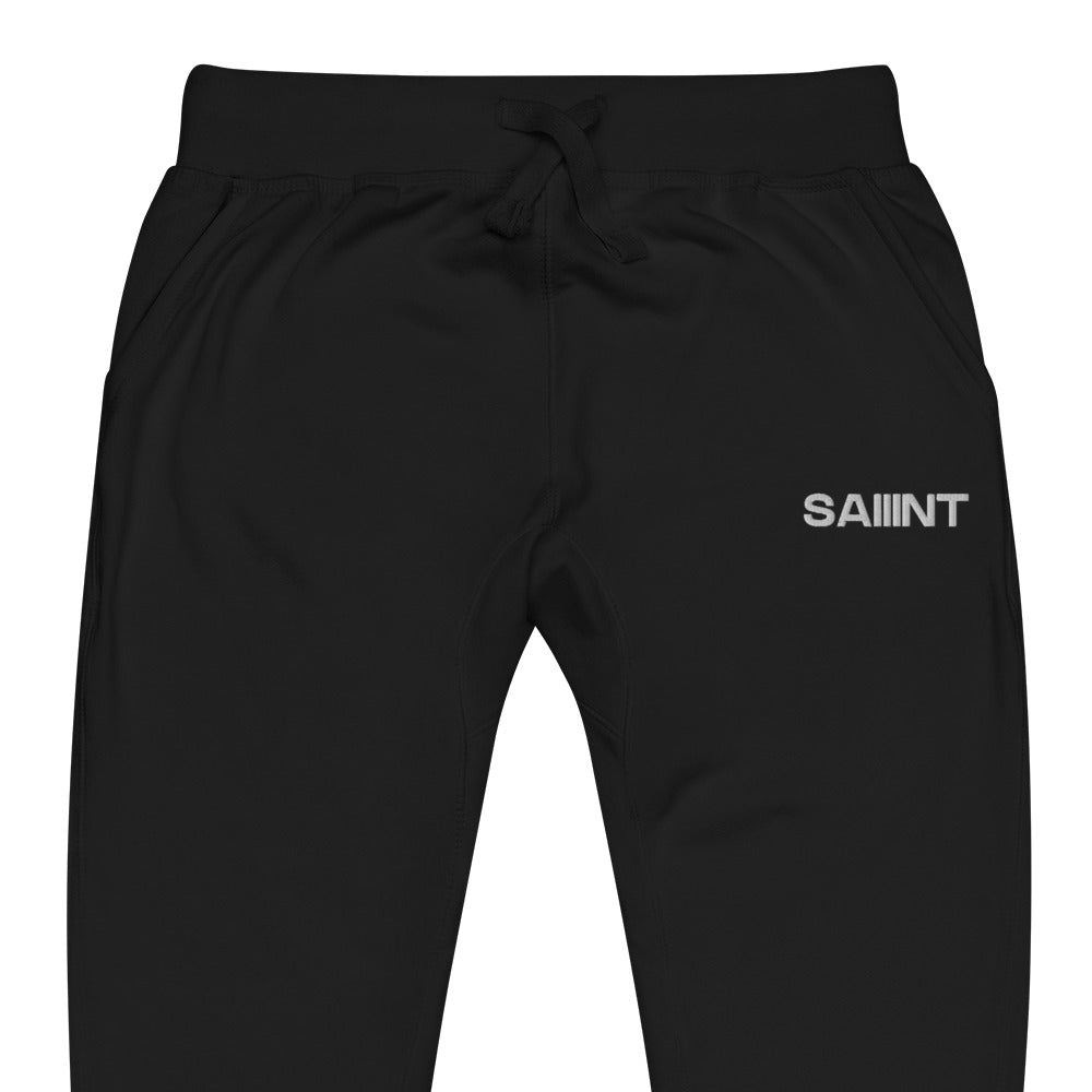 Black "Saint 3" Embroidered Sweatpants
