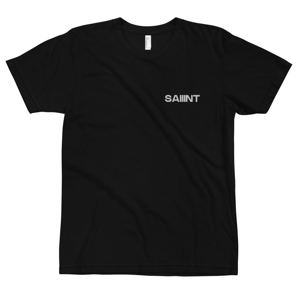 Black "Saint 3" Embroidered T-Shirt