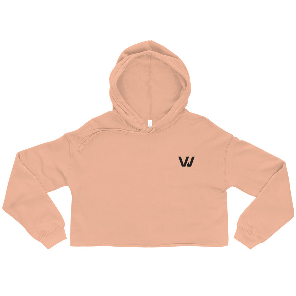 Peach Classic Embroidered "W" Crop Hoodie